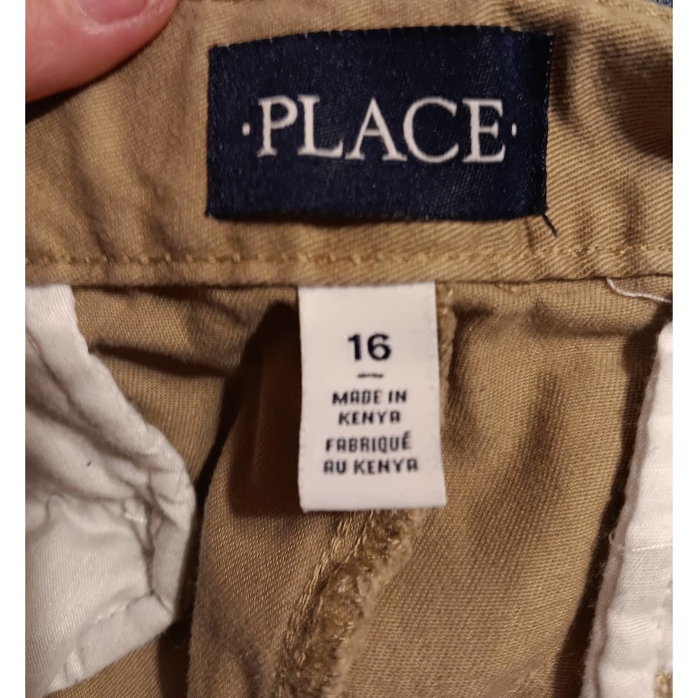 Childrens Place Boys Khaki Pants Size16 Adjustable Waist School Uniform